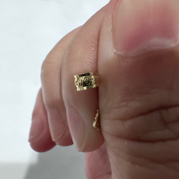 14K yellow gold Snowflakes Pendant with white gold. - Picture 6 of 7